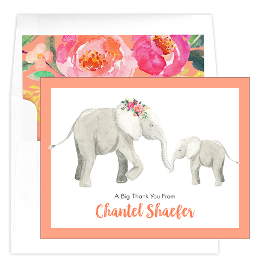 Elephants Folded Note Cards